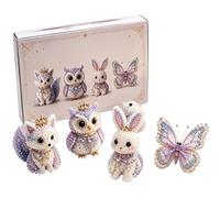 Tiny 3D Beaded Animal DIY Kit, Cute Animal Beading Embroidery Kit with Instructions, Cute 3D Animals Themed Beadwork Crafts, Handmade Jewelry Art Craft for Kids Adults Beginners