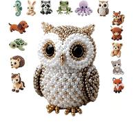 Tiny 3D Beaded Animal DIY Kit, Easy DIY Bead Embroidery Kit, Includes Colorful Beads & Instructions, Handmade Arts & Crafts Gift for Adults Teens Beginners Women Men (J)