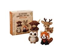 Tiny 3D Beaded Animal DIY Kit, Easy DIY Beading Embroidery Kit with 4 Cute Designs, 3D Animal Themed Beadwork Kit for Beginners & Craft Enthusiasts, with Instructions