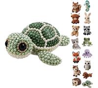 Tiny 3D Beaded Animal DIY Set Bead Embroidery Kits with Colorful Beads&Instructions DIY Animals Beadwork Craft Kits for Teen & Adult Creative Arts & Crafts Gift for Adults & Beginners
