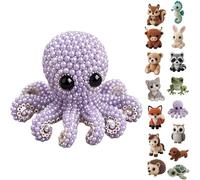 Tiny 3D Beaded Animal DIY Set Bead Embroidery Kits with Colorful Beads&Instructions DIY Animals Beadwork Craft Kits for Teen & Adult Animals Themed Beadwork Set for Beginners & Craft Enthusiasts