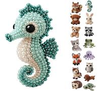 Tiny 3D Beaded Animal DIY Set Bead Embroidery Kits with Colorful Beads&Instructions DIY Animals Beadwork Craft Kits for Teen & Adult Animals Themed Beadwork Set for Beginners & Craft Enthusiasts