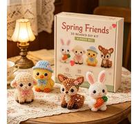 Tiny 3D Beaded Animal DIY Set | Beading Embroidery Craft Kit | Handmade Craft Bead Art with Colorful Beads & Instruction | Cute Animals Bead Crafts Supplies for Kids, Adults & Beginner