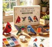 Tiny 3D Beaded Animal DIY Set - Cute Bead Craft Animals Kit | Easy Beading Embroidery for Beginners | Includes Instructions | Creative Jewelry Art Craft for Lovers Beginners