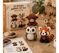 Tiny 3D Beaded Animal DIY Set - Cute Bead Craft Animals Kit | Easy Beading Embroidery for Beginners | Includes Instructions | Creative Jewelry Art Craft for Lovers Beginners