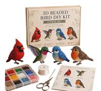 Tiny 3D Beaded Bird Animal DIY Kit,Handmade 3D Beadwork Set with Instructions,Creative Jewelry Art Craft Kit for Teens, Beginners, Enthusiasts, Friends, Home, Office, School, Dorm, Desk, Room,