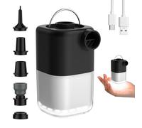 Tiny Air Pump, Portable Electric Air Pump, Mini Air Pump with 3 Brightness Levels & SOS Light Mode, Black, Rechargeable, 4KPa Fast In/Deflating for Pool Floats/Air Bed/Vacuum Storage Bags