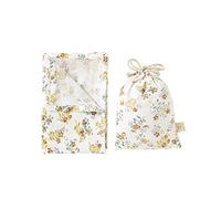Tiny Alpaca 100% Organic Baby Muslin Swaddle Blankets Wrap Receiving Blanket, Stroller Cover 47x47 Inch (Flowers)