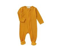 Tiny Alpaca Natural Bamboo Newborn Sleepsuit 0-2 Years Gender Neutral Baby Clothes Baby Shower Gift (3-6 Months, turmeric)