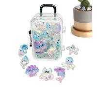 Tiny Animal Figurines Decorative Little Marine Statue with Small Suitcase