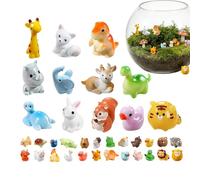 Tiny Animals - 40 Miniature Figurines Set, Fairy Garden Animal Statues | Indoor Outdoor Tabletop Doll House, Fairy Garden Accessories, Boys Girls Party Favors, Decorative Play Set