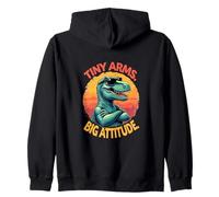 Tiny Arms Big Attitude - Funny T Rex Vibe Zip Hoodie