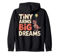Tiny Arms Big Dreams Balloon Dino Inspirational Zip Hoodie