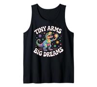 Tiny Arms Big Dreams Colorful T-rex Galaxy Stars Tank Top