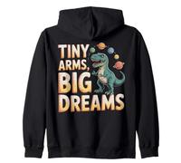Tiny Arms Big Dreams T-rex Dinosaur Planet Space Zip Hoodie