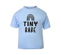 Tiny Babe (Nordic Style Rainbow) Statement [BBY5] Short Sleeve Cotton Toddler t Shirt, 3-4 Years, Pastel Blue