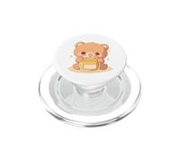 Tiny Bear Eating from a Honey Jar Chibi Kawaii Funny Art PopSockets PopGrip for MagSafe