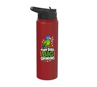 Tiny Bird Big Opinions Parrot Stainless Steel Insulated Water Bottle