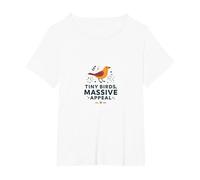 Tiny Birds, Massive Appeal: Charming Avian Whimsy T-Shirt, Women's Plus, White, 1X