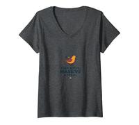Tiny Birds, Massive Appeal: Charming Avian Whimsy V-Neck T-Shirt, Women, Dark Heather Grey, S