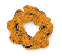 Tiny Black Spider Webs Women's Hair Ties Elastic Scrunchies Silk Like Scrunchy Accessories for Sleep
