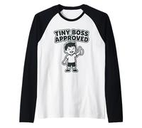 Tiny Boss Approved Funny Toddler Kid Parent Humor Graphic Raglan Baseball Tee