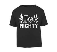 Tiny but Mighty [BBY4] Short Sleeve Cotton Toddler t Shirt, 1-2 Years, Black