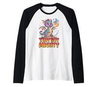 Tiny But Mighty Dragon Fantasy Positivity Raglan Baseball Tee