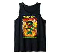 Tiny But Mighty Guyanese Style Guyana Flag Pride for Kids Tank Top