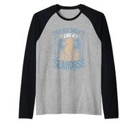 Tiny But Mighty Like A Seahorse Raglan Baseball Tee
