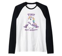 Tiny But Mighty Unicorn for Kids Raglan Baseball Tee