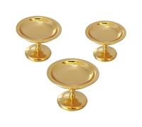 Tiny Cake Stand for Dollhouses Simulation 3Pcs Metal Design Stable Role Play Essential Alloy Dollhouses Furniture Cake Display