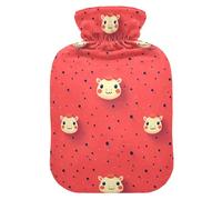 Tiny Camel Face Red Cute Hot Water Bottle with Soft Cover, 2L Water Bag for Hand Feet Warmer