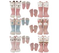 Tiny Captain Toddler Girls Socks 1-3 Year Old Cartoon Animal Anti Slip Non Slip