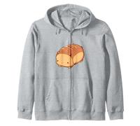 Tiny Capybara as a Bread Loaf Kawaii Cute Funny Chibi Zip Hoodie