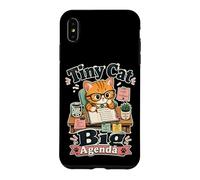 Tiny Cat Big Agenda Planner Humor Funny Retro Saying Case for iPhone XS Max