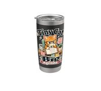 Tiny Cat Big Agenda Planner Humor Funny Retro Saying Stainless Steel Insulated Tumbler