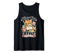 Tiny Cat Big Agenda Planner Humor Funny Retro Saying Tank Top
