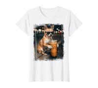Tiny Chihuahua Big Iced Coffee City Vibes Value Graphic T-Shirt, Women, White, S
