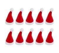Tiny Christmas Hat - Lollipop Candy Silver Cutlery Holder, Pack of 10 Wine Bottle Hats, Lollipop Cap Cover, Lollipop Hat, Christmas Fork Cover, Pen Caps for Christmas