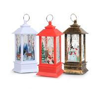 Tiny Christmas Outdoor Lights, 3 PCS Small Christmas Decorations Lights Xmas Candle with LED Tea Light Elk Snowman Santa Claus Light for Christmas Party Decor