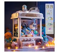 Tiny Claw Machine , Claw Game Machine with Light and Music,2 Panda Doll,25 Dolls,20 Gashapons , Mini Claw Machines Christmas Birthday Gifts for Boys,Girls