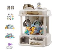 Tiny Claw Machine , Claw Machine for Kids Large with Light and Music,2 Panda Doll,25 Dolls,20 Gashapons , Claw Machine Big Christmas Birthday Gifts for Boys,Girls