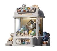 Tiny Claw Machine with Remote Control , Candy Claw Machine with Light and Music,2 Panda Doll,25 Dolls,20 Gashapons Gifts for Adults Girls Boys ,White
