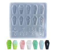 Tiny Coffin Silicone Mold Halloween Decor Resin Epoxy Casting Filler Epoxy Filler Craft Tool Accessory Silicone Mold
