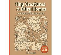 Tiny Creatures & Fairy Homes - A Magical Coloring Book: Whimsical Adventures of Mini Fairies, Forest Elves, and Hidden Homes - For Kids Ages 4-8