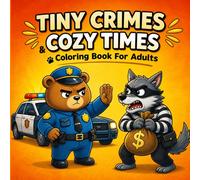 Tiny Crimes & Cozy Times Coloring Book for Adults: Easy & Clear Designs for Stress Relief - Funny Animal Scenes with Playful Trouble Moments (Cozy Crime Coloring Series)