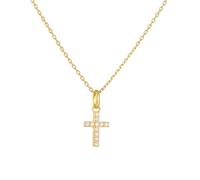 Tiny Cross Necklace For Women, 925 Sterling Silver Small Pendant Minimalism Chain, Dainty Sideways Women