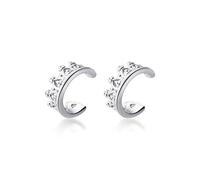 Tiny Crown Small Cuff Wrap Clip On 925 Sterling Silver Cartilage Hoop Earrings for Non Pierced Ear Teen Girls Sensitive Ear Dainty Mini Hoops Hypoallergenic Gifts Birthday Daughter Sister