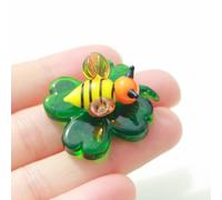 Tiny Crystal Insect Figurine Glass Clover:Hand Blown Statue Décor Room Ornament Colorful Glass Collectible Figurines Animals Statue Bee